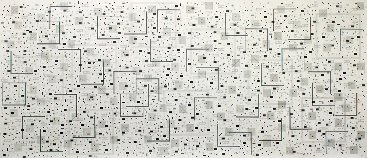 Marking Time
Graphite on paper 
42x96 inches, 2006
