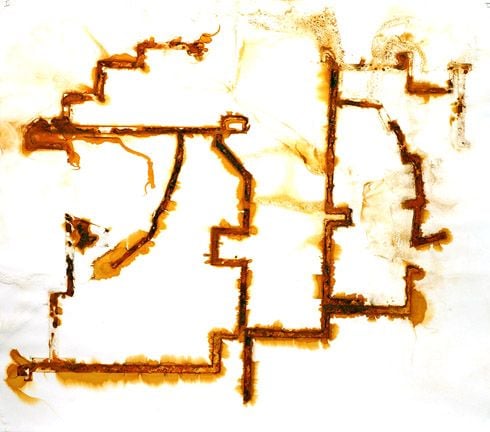 Rust Paths
Rust on paper 
42x42 inches, 2006